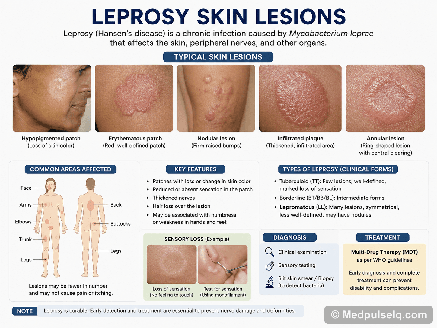 Leprosy skin lesion — Dermatology