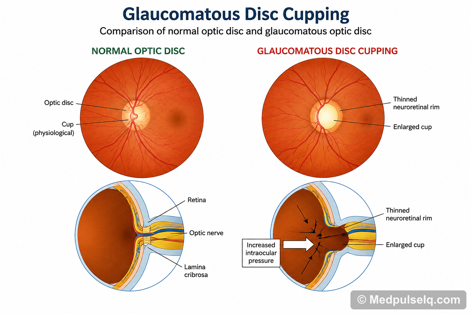 Glaucomatous disc cupping — Ophthalmology
