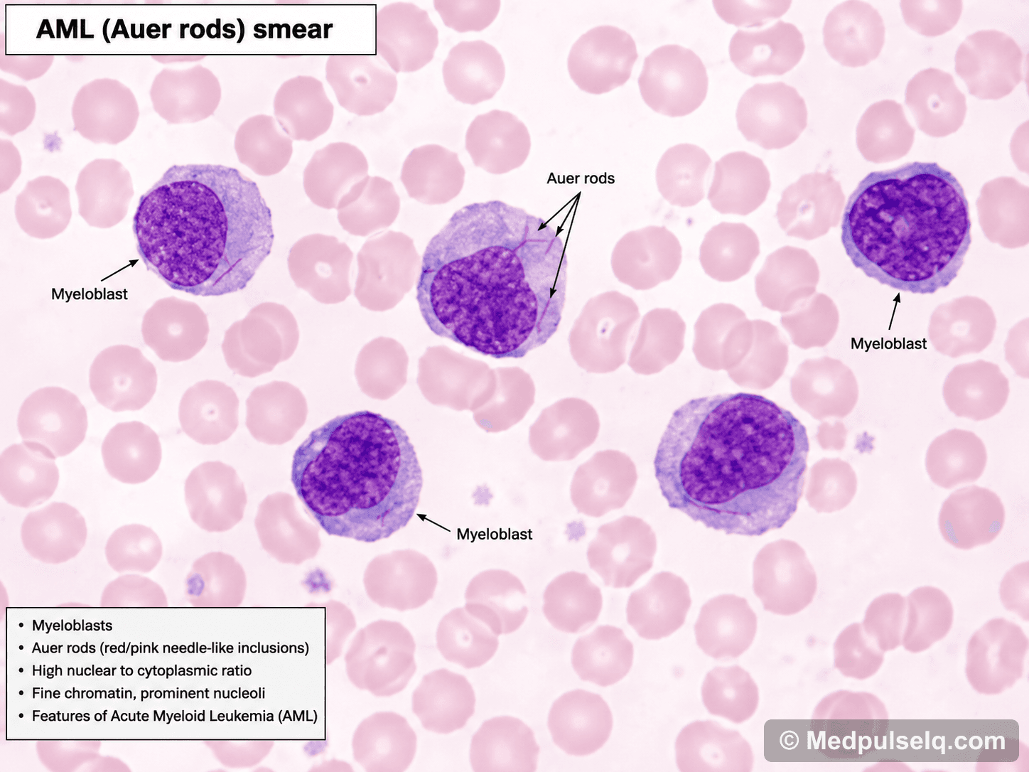 AML (Auer rods) — Pathology
