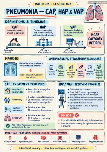 Handwritten one-page note: community, hospital and ventilator pneumonia pathways