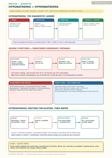 Handwritten one-page note: hyponatraemia and hypernatraemia