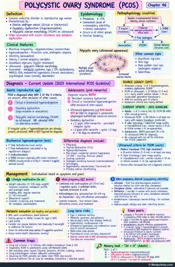 Handwritten one-page note: PCOS 2023 update