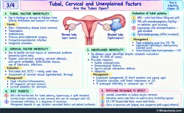 Handwritten one-page note: tubal, cervical and unexplained infertility with tests of tubal patency